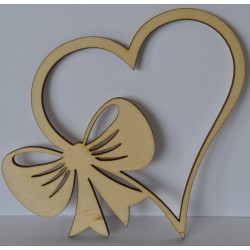 drew.mdf serca z boczną kokardą 8*9 cm