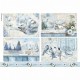 stamperia papier ryżowy A-4 DFSA4339 ramki bn blue