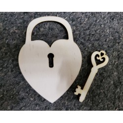 sklejka kłódka+ kluczyk 8,5*6cm