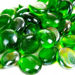 kamienie szklane 1,8cm - oczka -20 szt zielone