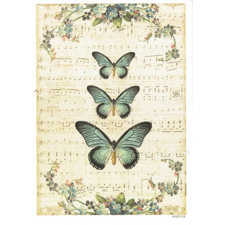 ***papier cienki A-5 4212-6 muzyczne motyle