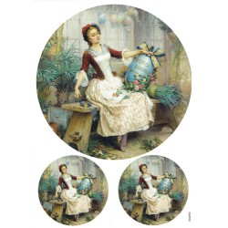 ***papier cienki A-4 4695 dama na ławce
