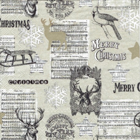 ***serwetka 33x33 BN38 Merry Christmas Jelenie