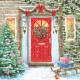 ***serwetka 33x33 BN64 czerwone świąteczne drzwi