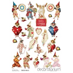 papier ryżowy A-4  kod 0013 klauny 