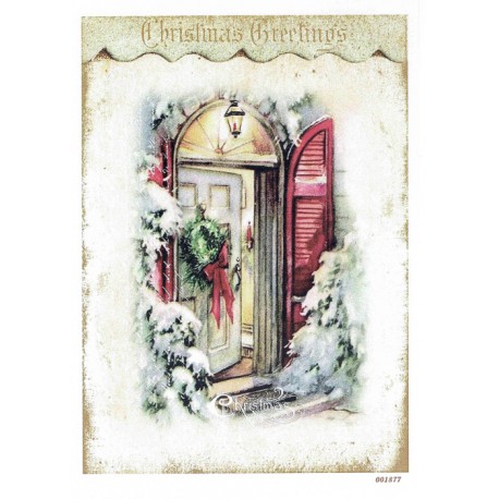 ***papier cienki A-6 1877 świąteczne drzwi