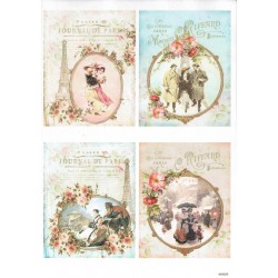 ***papier cienki A-4 3320 4 obrazki damy