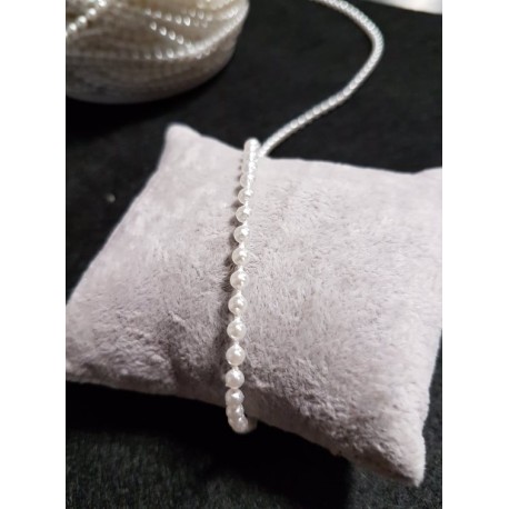 łańcuch perłowy śr.3mm biała perła