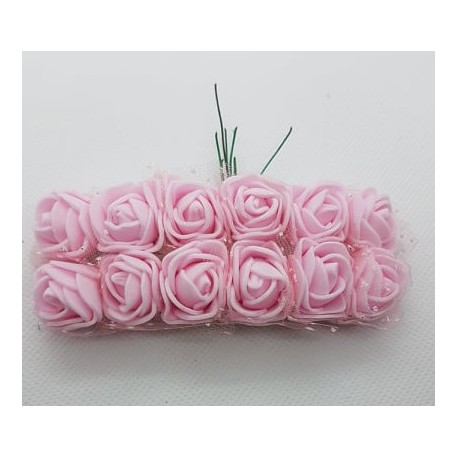 ***kwiat pianka z siatką 2,5cm jasny róż pęczek