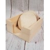***pudełko+ 6 podkładek  koła 11,2*11,2*5,5 cm